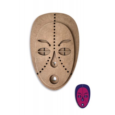 Afrika Maskesi 50 cm Boyanabilir 4 mm Ham Mdf Maske