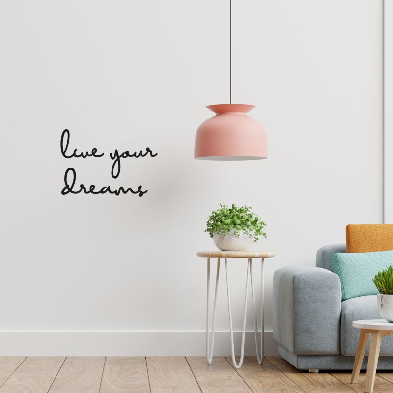 Rafkestir Live Your Dreams yazi Figürü Ahşap Mdf Dekoratif Dekor Duvar Tablo - Duvar Süsü