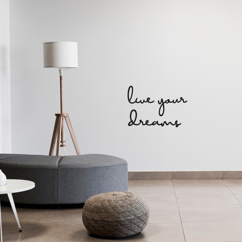 Rafkestir Live Your Dreams yazi Figürü Ahşap Mdf Dekoratif Dekor Duvar Tablo - Duvar Süsü