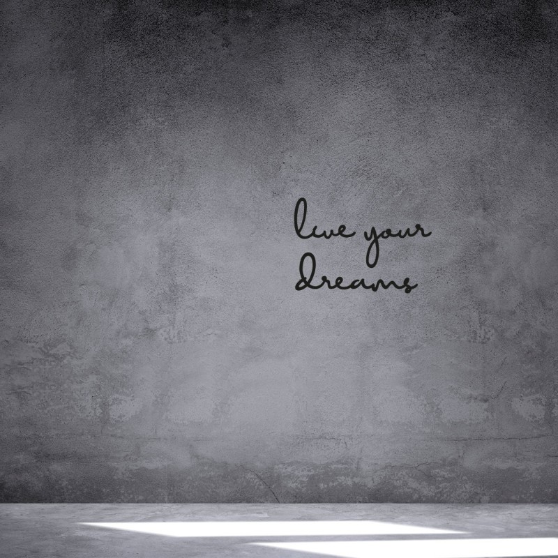 Rafkestir Live Your Dreams yazi Figürü Ahşap Mdf Dekoratif Dekor Duvar Tablo - Duvar Süsü