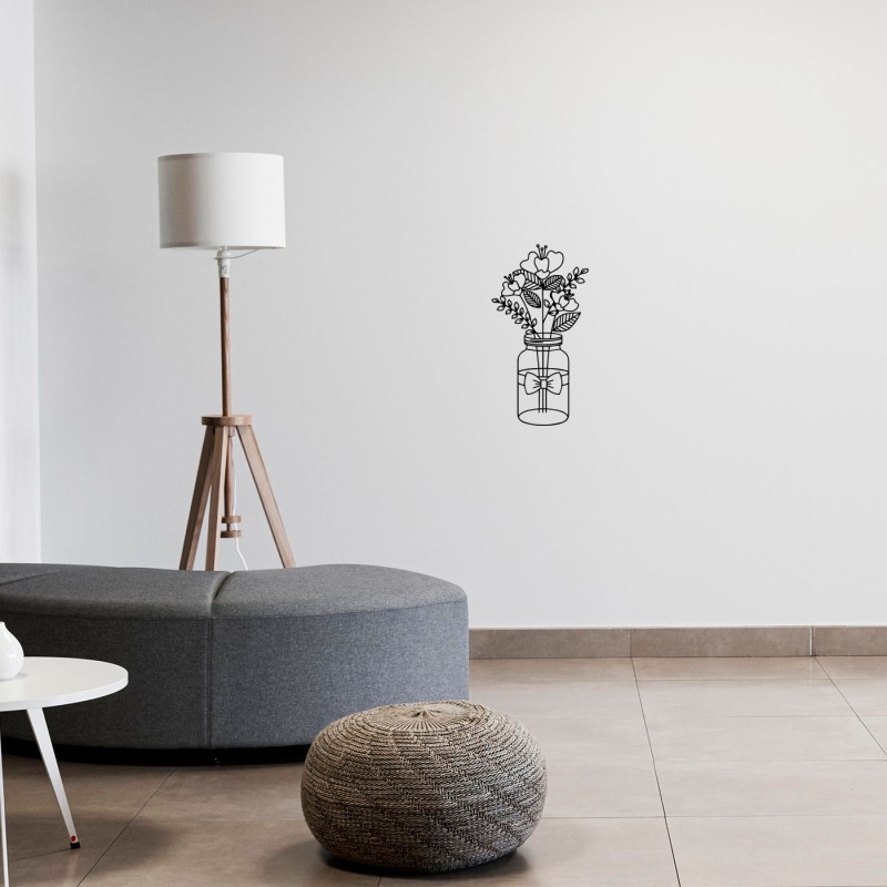 Rafkestir Çiçek  Figürü Ahşap 25 x 50   Cm Mdf Dekoratif Dekor Duvar Tablo - Duvar Süsü