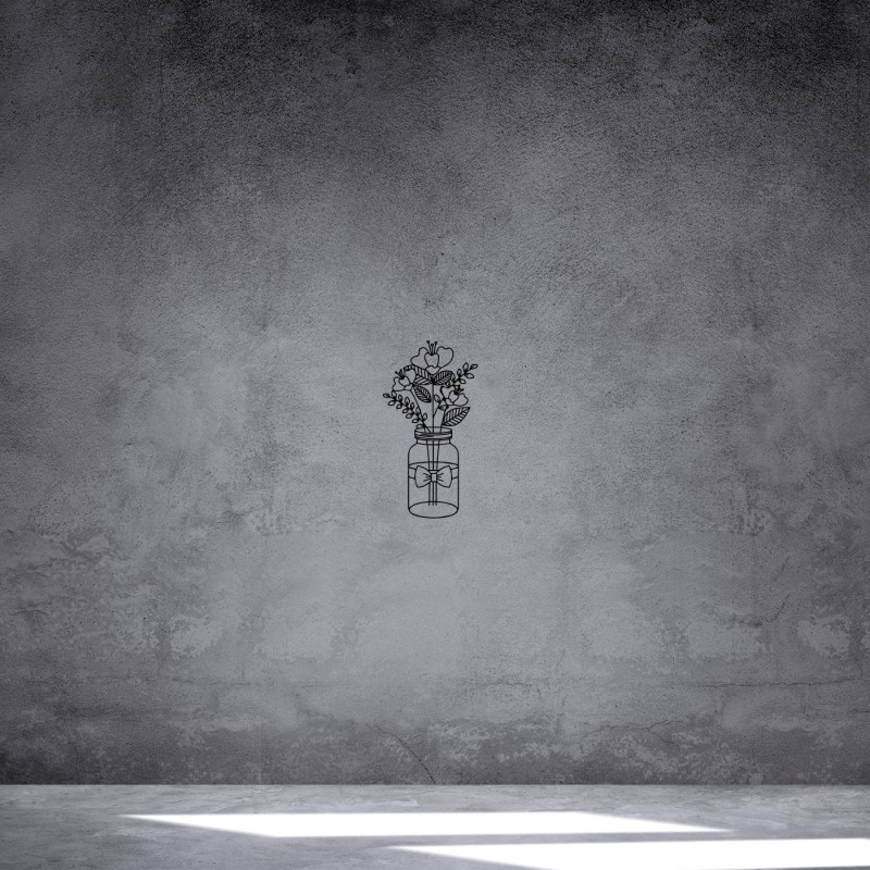 Rafkestir Çiçek  Figürü Ahşap 25 x 50   Cm Mdf Dekoratif Dekor Duvar Tablo - Duvar Süsü